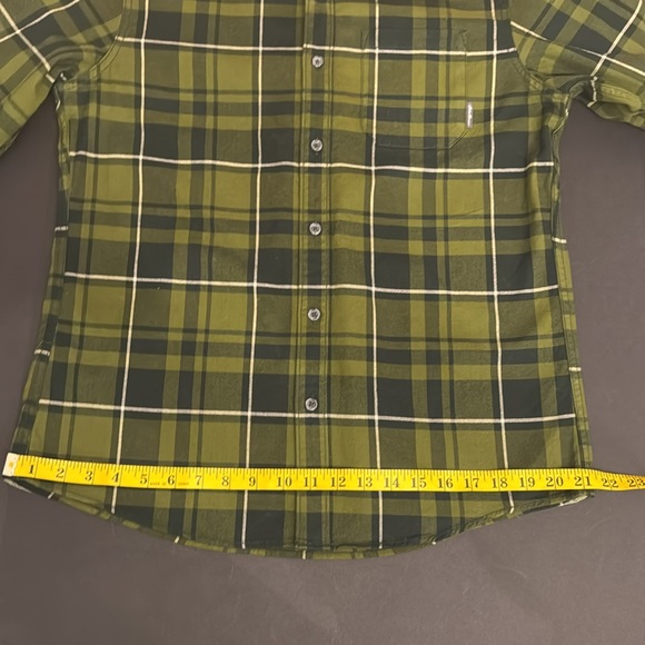 Eddie Bauer Green Plaid Flannel Button Shirt M - Picture 14 of 17